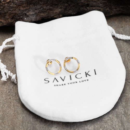 Kolczyki koła Savicki: złote, diamenty